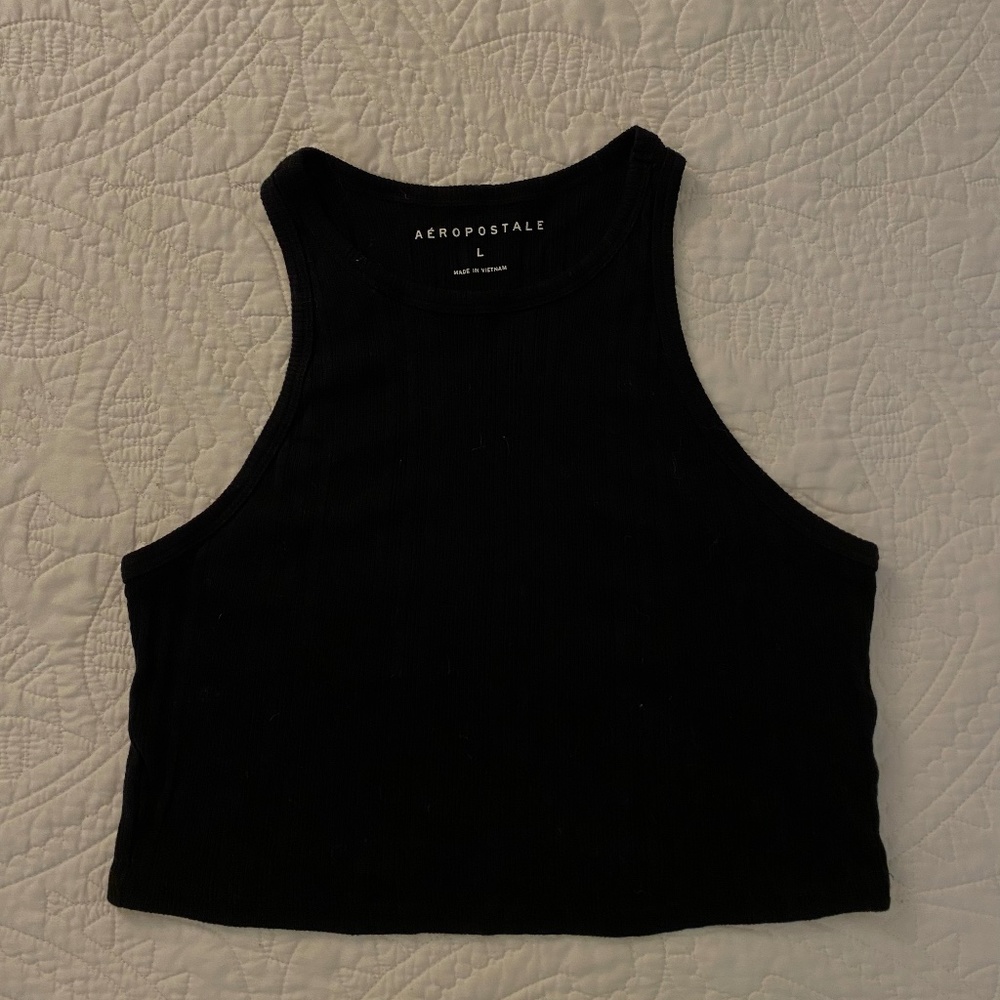Black Cropped Tank Top